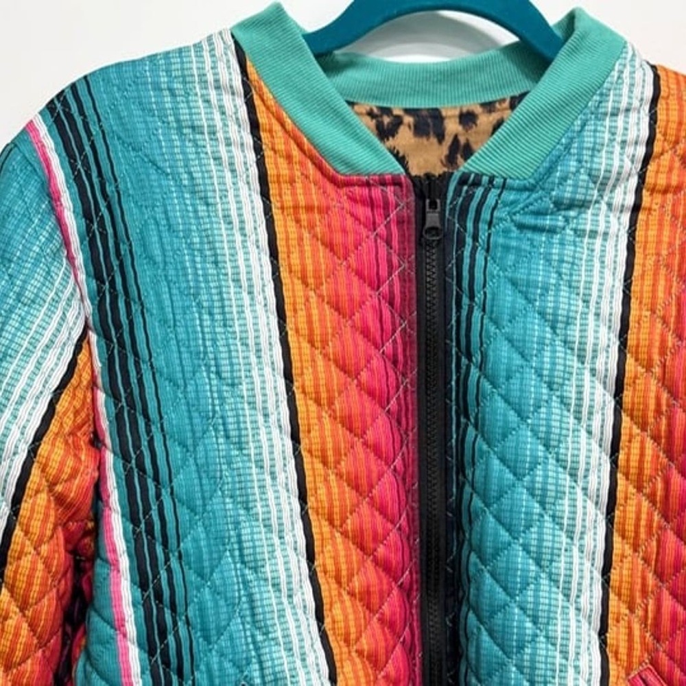 Reversible Bold Print Bomber Jacket: Double The S… - image 8